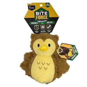 Bite Force Kevlar Owl Plush Dog Toy - Yellow