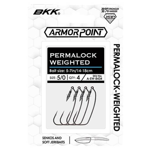 BKK Armor Point Permalock Weighted Hooks 2/0