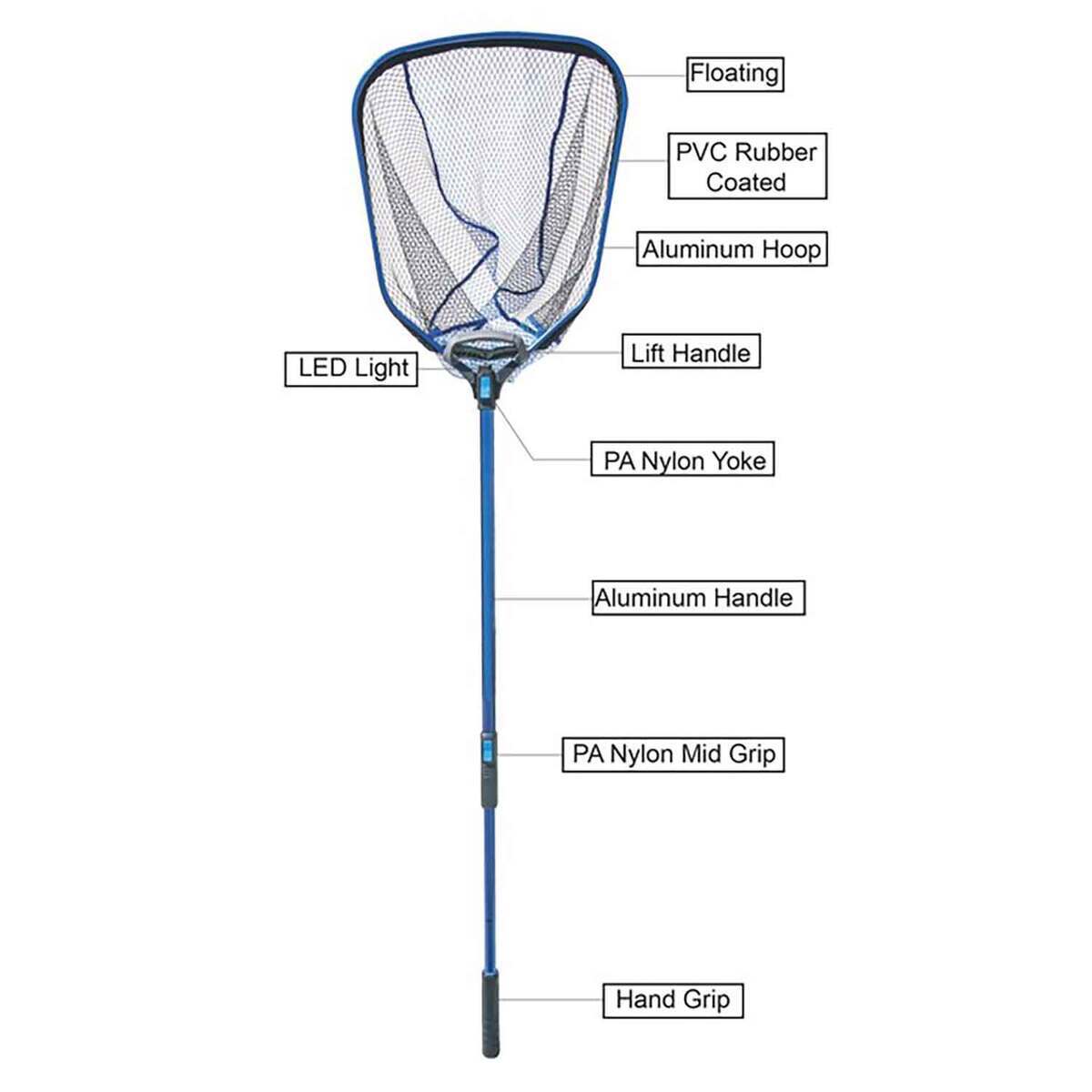 Hand Lift Net Black Paw Handy-Lift LED Square Net - Blue, 24in x 20in | Sportsman's ...
