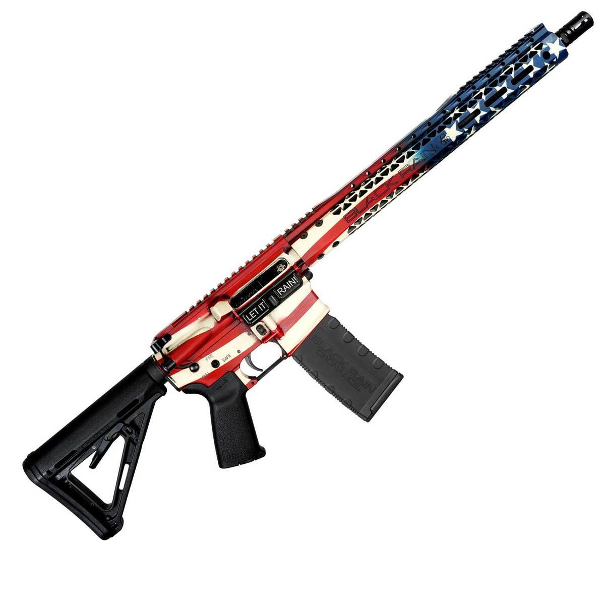 Black Rain Ordnance Spec+ 5.56mm NATO 16in American Flag Semi Automatic Modern Sporting Rifle - 30+1 Rounds - American Flag Black Rain Ordnance Spec+ 5.56mm NATO 16in American Flag Semi Automatic Modern Sporting Rifle - 30+1 Rounds - American Flag