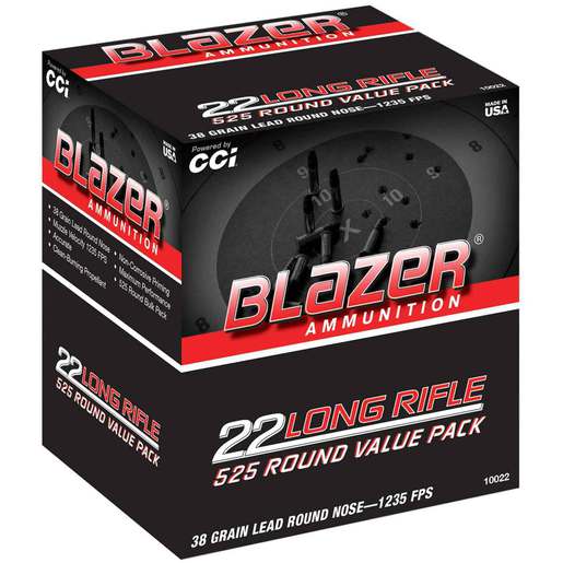 CCI Blazer 22 Long Rifle 38gr RN Rimfire Ammo Ammo - Bulk 525 Rounds Bulk 525 Rounds Ammo