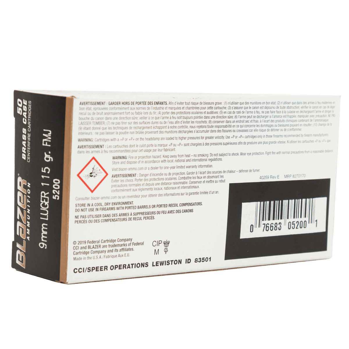 CCI Blazer Brass 9mm Luger 115gr FMJ Handgun Ammo - 50 Rounds CCI Blazer Brass 9mm Luger 115gr FMJ Handgun Ammo - 50 Rounds