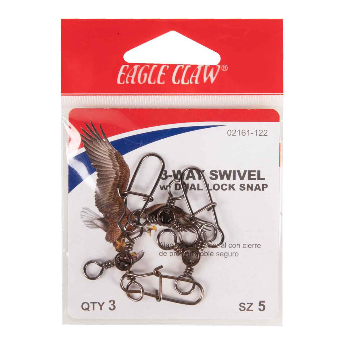 Eagle Claw 3 Way Swivels with Dual Lock Snap - Black, Size 5 - Black 5 Eagle Claw 3 Way Swivels with Dual Lock Snap - Black, Size 5 - Black 5