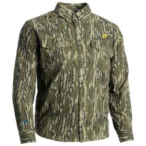 Blocker Outdoors Men's Mossy Oak Bottomland Fused Cotton Rip-Stop Long Sleeve Hunting Shirt