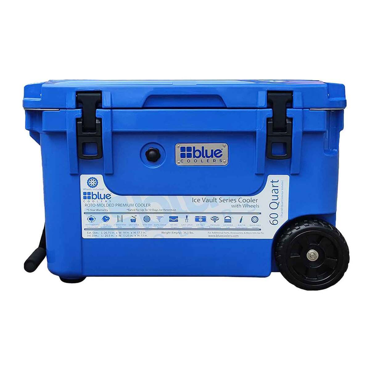 Blue Coolers Ice Vault 60 Wheeled Cooler - Trademark Blue - Trademark Blue Blue Coolers Ice Vault 60 Wheeled Cooler - Trademark Blue - Trademark Blue