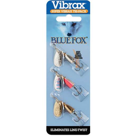 Blue Fox Super Vibrax Tri-Pack Inline Spinner – 0