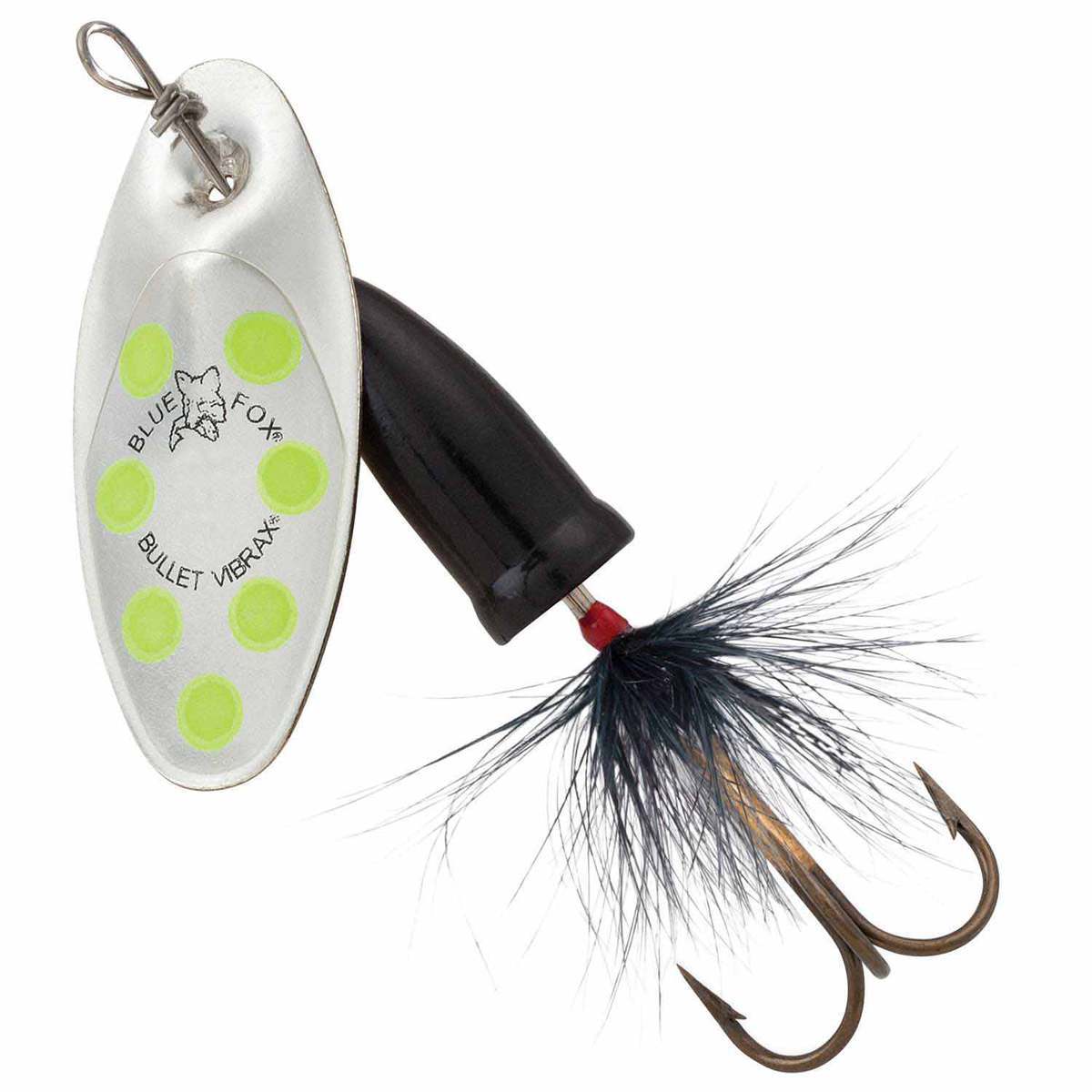 Blue Fox Vibrax Bullet Fly Inline Spinner - Silver/Fluorescent Yellow/Black, 1/4oz - Silver/Fluorescent Yellow/Black 2 Blue Fox Vibrax Bullet Fly Inline Spinner - Silver/Fluorescent Yellow/Black, 1/4oz - Silver/Fluorescent Yellow/Black 2