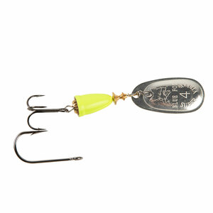 Blue Fox Vibrax Painted Inline Spinner - Silver/Fluorescent Yellow, 7/16oz, 2-6ft