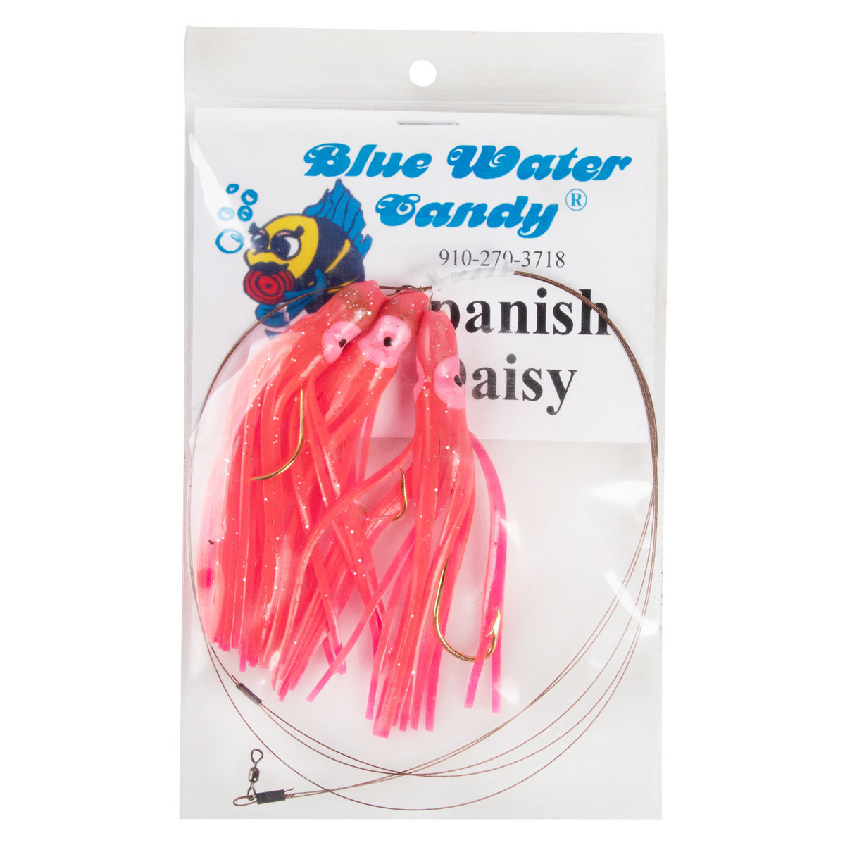 Blue Water Candy Spanish Rig Saltwater Trolling Rig - Pink, 1/8oz, 3in - Pink 30lb Mono Blue Water Candy Spanish Rig Saltwater Trolling Rig - Pink, 1/8oz, 3in - Pink 30lb Mono