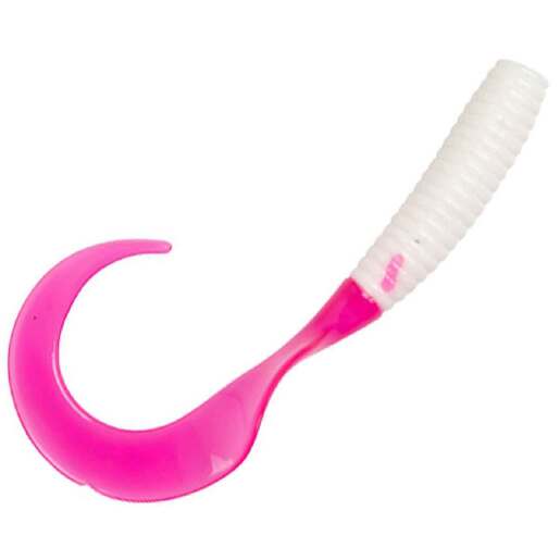 Blue Water Candy Swirl Tail Saltwater Soft Bait - White/Pink
