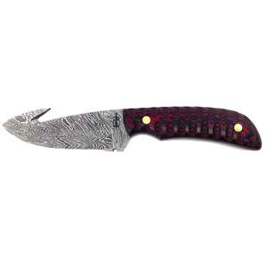 BnB Knives Damascus Guthook Hunter 3.5 inch Fixed Blade Knife BnB Knives Damascus Guthook Hunter 3.5 inch Fixed Blade Knife