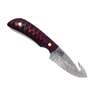BnB Knives Damascus Guthook Hunter 3.5 inch Fixed Blade Knife - Black