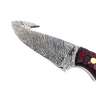 BnB Knives Damascus Guthook Hunter 3.5 inch Fixed Blade Knife - Black