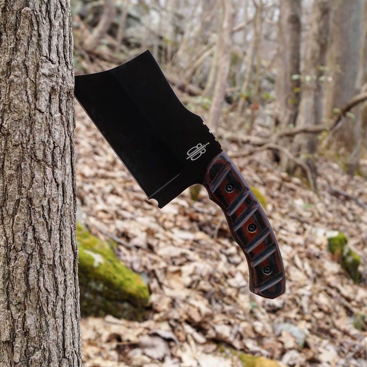 BNB Knives Tactical Chopper 6 inch Fixed Blade - Black - Black BNB Knives Tactical Chopper 6 inch Fixed Blade - Black - Black