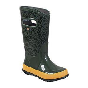 Bogs Kids' Maze Waterproof Rain Boots - Green - Size 11