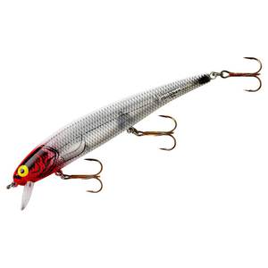 Bomber Long A Rip Bait - Silver Flash/Red Head / White, 1/2oz, 4-1/2in, 3-6ft