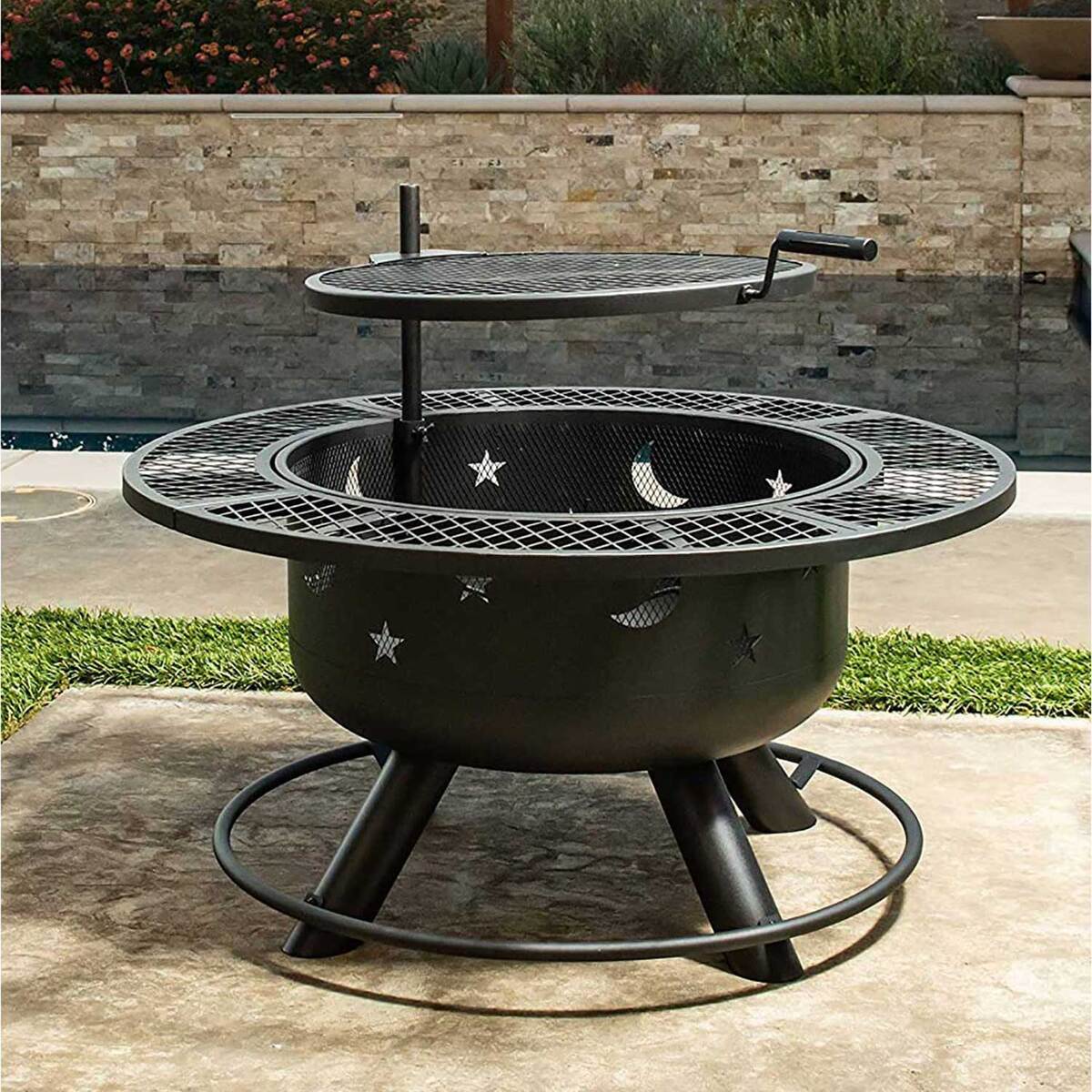 Bond Nightstar Fire Pit with Grill - Black Bond Nightstar Fire Pit with Grill - Black