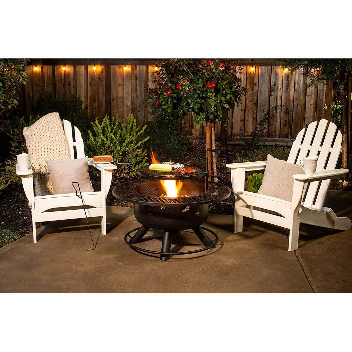 Bond Nightstar Fire Pit with Grill - Black Bond Nightstar Fire Pit with Grill - Black