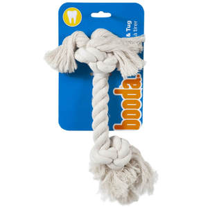 Booda 2 Knot Large Dog Tug Rope - White