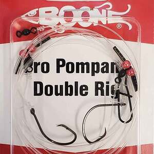Boone Pro Pompano Double Saltwater Rig - Black/Red, 30lb, 45in