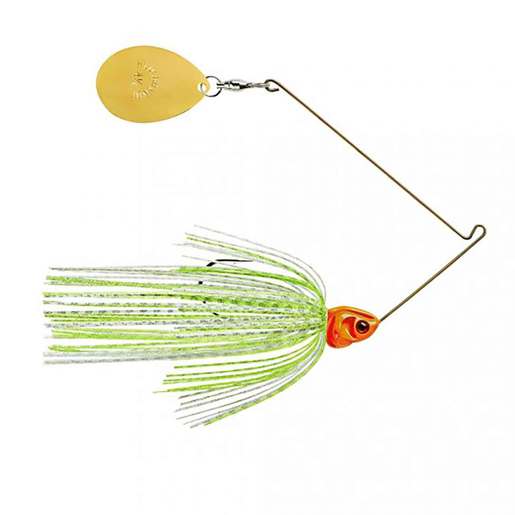 Booyah Covert Spinnerbait – 3/8oz – JC Special/#4.5 Willow Gold/#3 Nickel Colorado 4/0