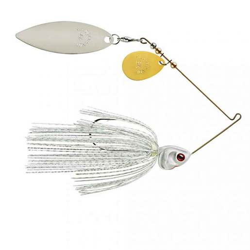 Booyah Covert Spinnerbait – 1/2oz – White Chartreuse Silver/Pearl/#4.5 Gold Colorado 5/0