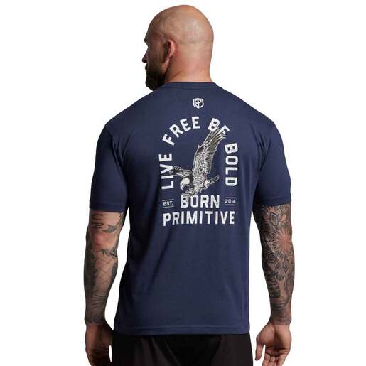 Born Primitive Men's Live Free, Be Bold Short-Sleeve Casual Shirt - Navy M