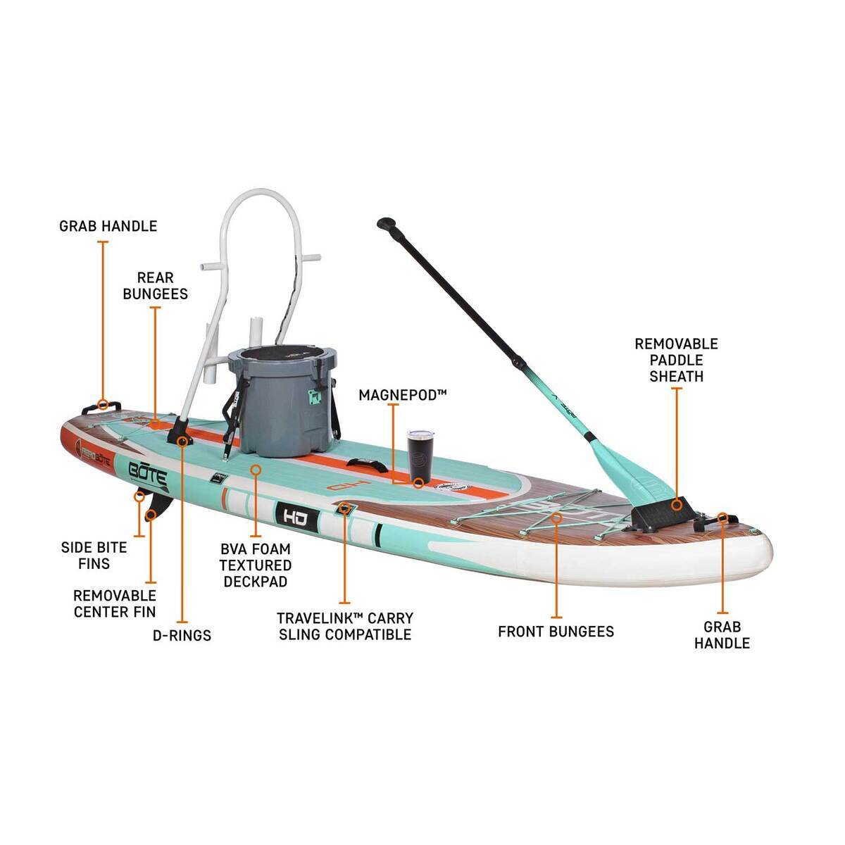 BOTE HD Aero Paddleboards - 11.5ft Brown - Classic Teak BOTE HD Aero Paddleboards - 11.5ft Brown - Classic Teak