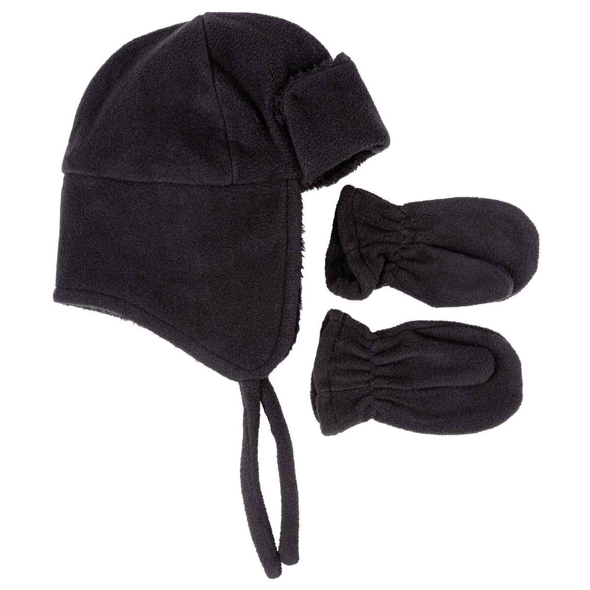 Igloos Boys Microfleece Hat And Mitt Set - Black - One Size Fits Most - Black One Size Fits Most Igloos Boys Microfleece Hat And Mitt Set - Black - One Size Fits Most - Black One Size Fits Most