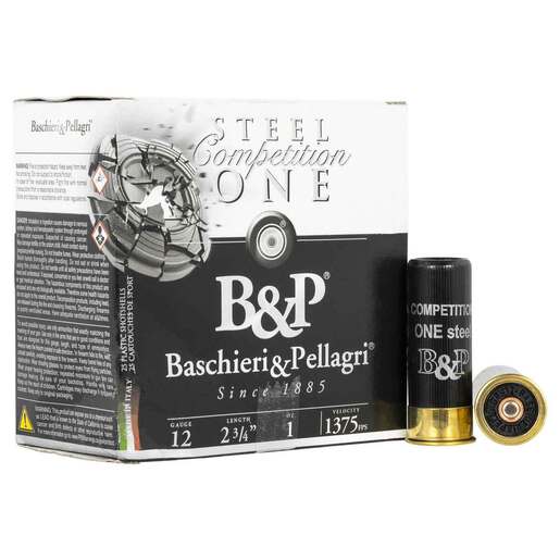 B&P Competition One Steel 12 Gauge 2-3/4in #9 1oz Target Shotshells – 25 Rounds – #9