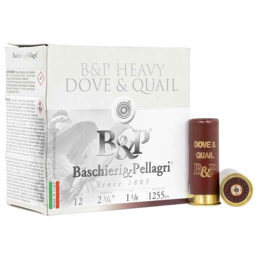 B&P Dove & Quail 12 Gauge 2-3/4in #8 1-1/8oz Upland Shotshells Ammo - 25 Rounds Ammo - #8 25 Rounds - #8 Ammo