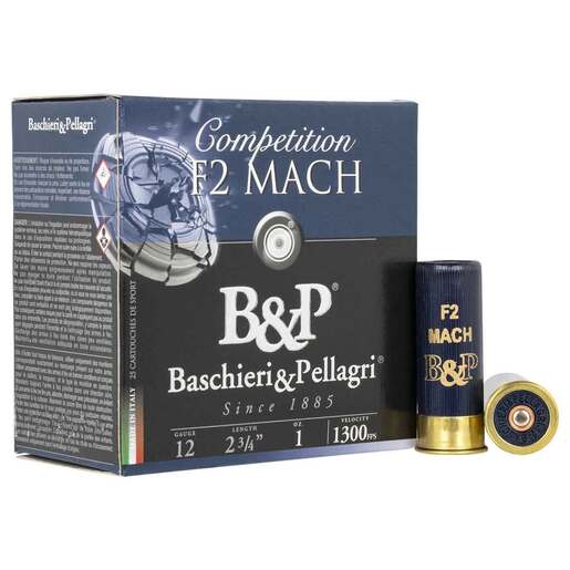 B&P F2 Mach 12 Gauge 2-3/4in #7.5 1oz Target Shotshells – 25 Rounds – #7.5