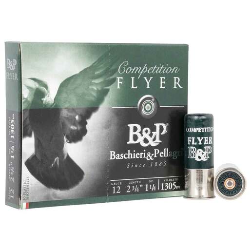 B&P Flyer 12 Gauge 2-3/4in #8 1-1/4oz Upland Shotshells Ammo - 10 Rounds Ammo - #8 10 Rounds - #8 Ammo
