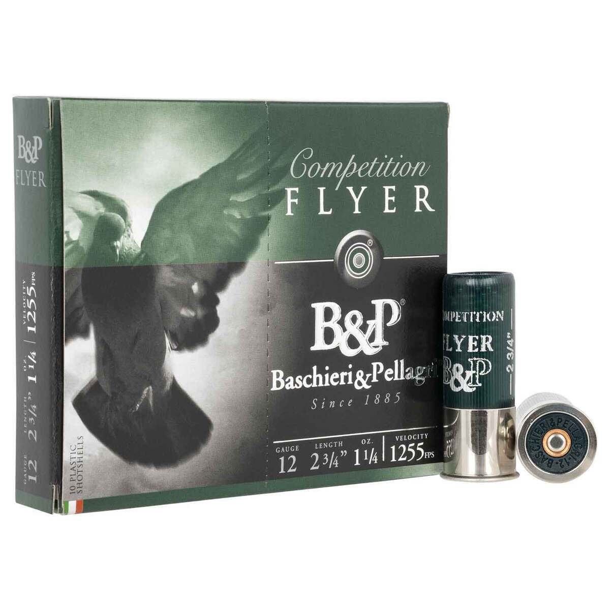 B&P Flyer 12 Gauge 2-3/4in #8 1-1/4oz Upland Shotshells - 100 Rounds B&P Flyer 12 Gauge 2-3/4in #8 1-1/4oz Upland Shotshells - 100 Rounds