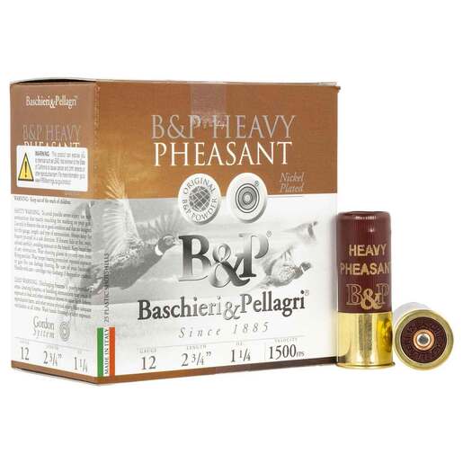 B&P Heavy Pheasant 12 Gauge 2-3/4in #5 1-/4oz Upland Shotshells – 25 Rounds – #5