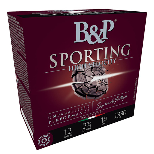 B&P High Velocity Sporting Clay 12 Gauge 2-3/4in #8 1-1/8oz Shotshells - 25 Rounds - #8