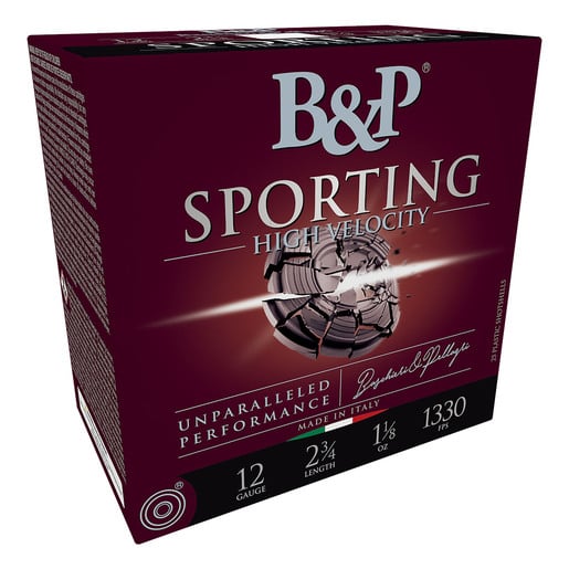 B&P High Velocity Sporting Clay 12 Gauge 2.75in #7.5 1 1/8oz Shotgun Shells Ammo - 25 Rounds Ammo - #7.5 25 Rounds - #7.5 Ammo