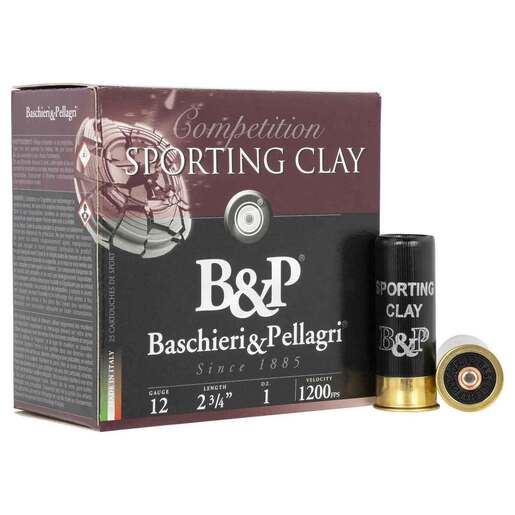B&P Sporting Clays 12 Gauge 2-3/4in #9 1oz Target Shotshells – 25 Rounds – #9