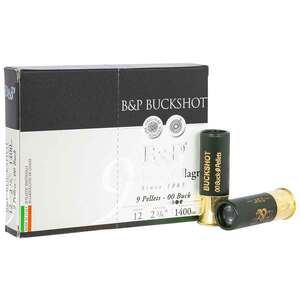 B&P Traditional 12 Gauge 2-3/4in 00 Buck 1-1/5oz Buckshot Shotshells - 10 Rounds B&P Traditional 12 Gauge 2-3/4in 00 Buck 1-1/5oz Buckshot Shotshells - 10 Rounds