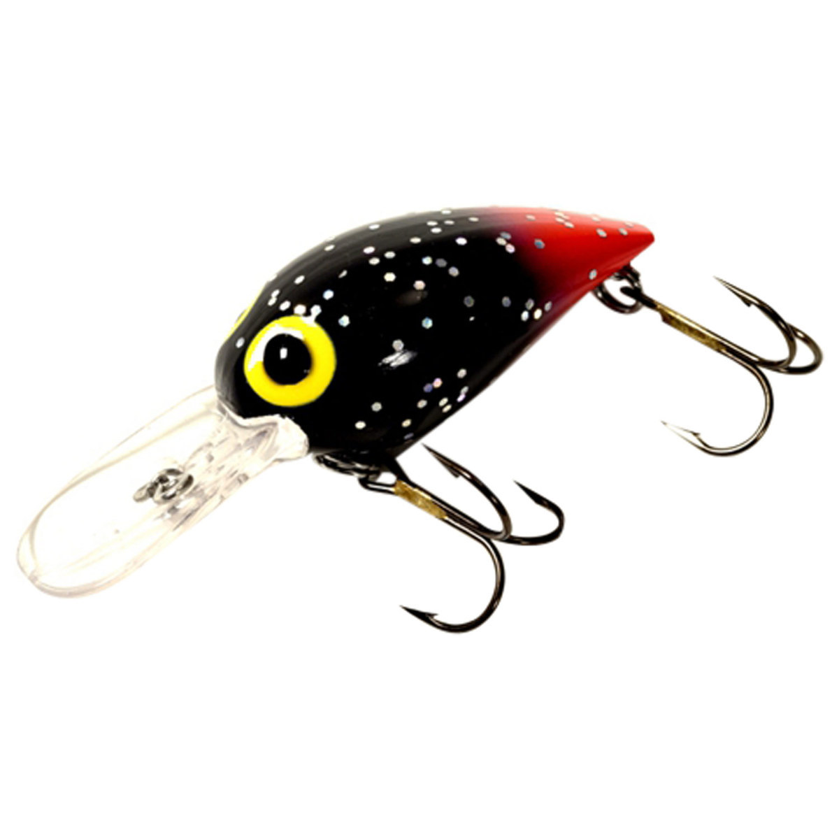 Brad's Little Wiggler Medium Diving Crankbait - Black/ Red Tail and Silver Specks, 1/5oz, 2in - Black/ Red Tail and Silver Specks Brad's Little Wiggler Medium Diving Crankbait - Black/ Red Tail and Silver Specks, 1/5oz, 2in - Black/ Red Tail and Silver Specks