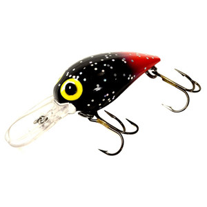 Brad's Magnum Wiggler Extra Deep Diving Crankbait - Black Red Tail and Silver Specks, 3/4oz, 3-3/4in