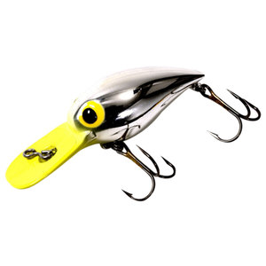 Brad's Magnum Wiggler Extra Deep Diving Crankbait - Nickel with Chartreuse Bill, 3/4oz, 3-3/4in