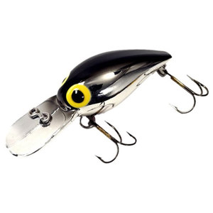 Brad's Wee Wiggler Crankbait - Metallic Silver and Black with a Red, 1/3oz, 2-1/4in, 4-8ft