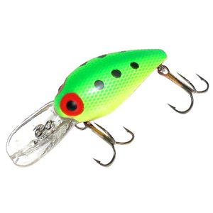 Brad's Wiggler Crankbait - Green Mesh and Chartreuse with Black Dots, 3/8oz, 3in, 6-13ft