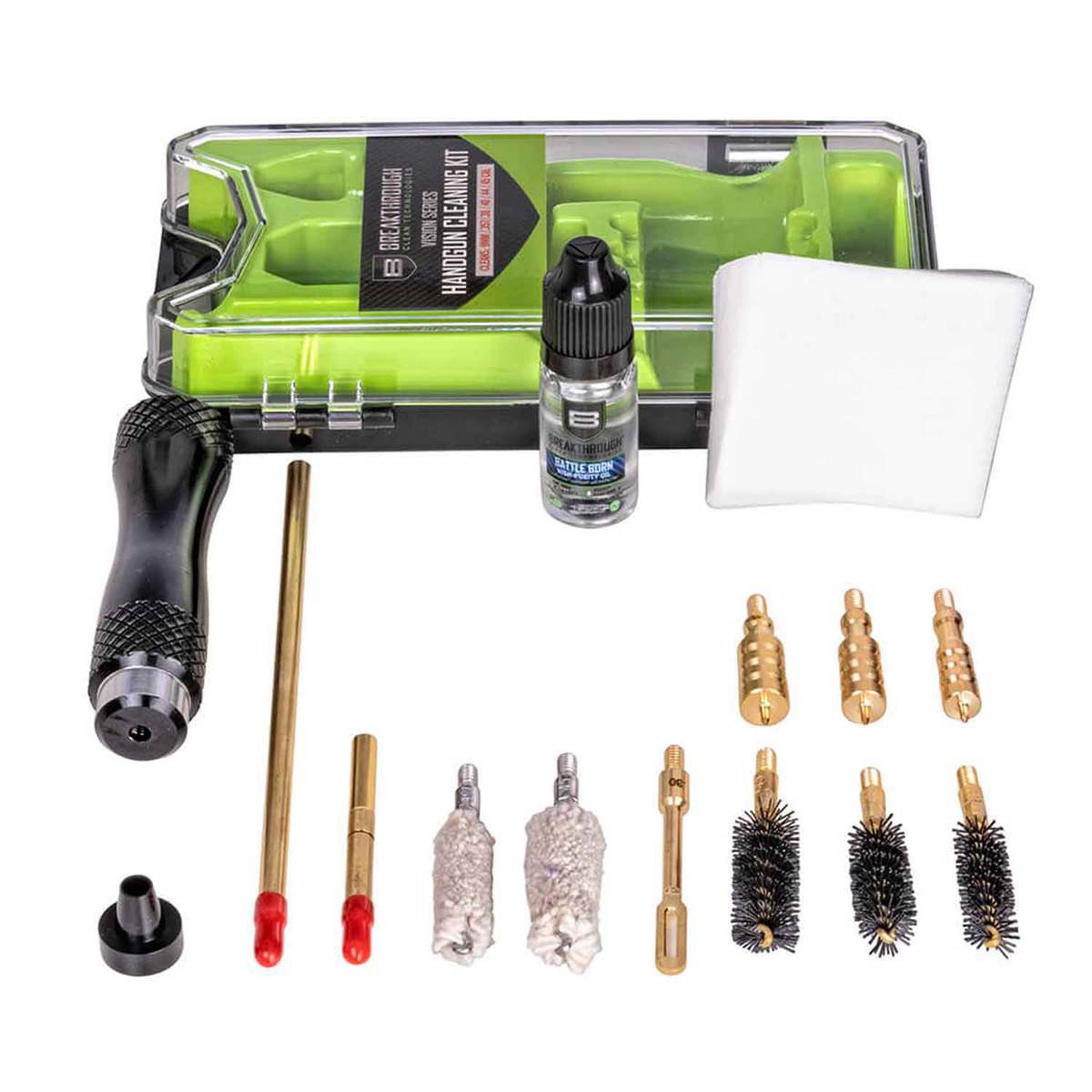 Breakthrough Vision Series Handgun Cleaning Kit - 9mm Luger/357 Magnum/38 Special/40 S&W/44 Magnum/45 Auto (ACP) Breakthrough Vision Series Handgun Cleaning Kit - 9mm Luger/357 Magnum/38 Special/40 S&W/44 Magnum/45 Auto (ACP)