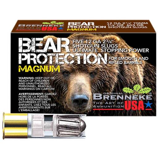 Brenneke Bear Protect Magnum 12 Gauge 2-3/4in 1-3/8oz 602gr Slug Shotshells – 5 Rounds
