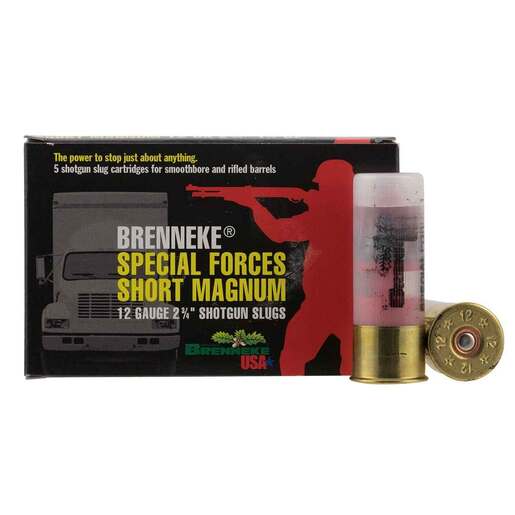 Brenneke SFSM 12 Gauge 2-3/4in 1-1/4oz 525Gr Slug Shotshells – 5 Rounds – Slug