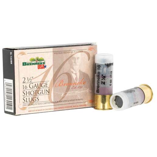 Brenneke 16 Gauge 2-1/2in 1oz 437Gr Slug Shotshells – 5 Rounds – Slug