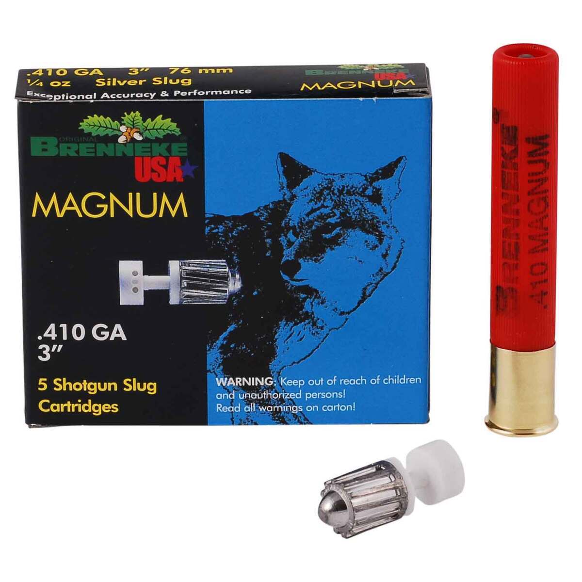 Brenneke Magnum 410 Gauge 3in 1/4oz 437Gr Slug Shotshells - 5 Rounds ...