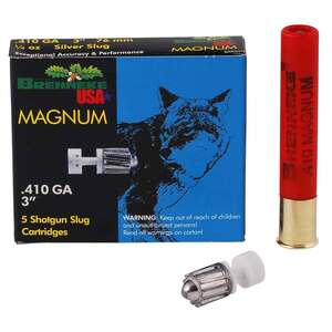 Brenneke Magnum 410 Gauge 3in 1/4oz 437Gr Slug Shotshells - 5 Rounds Brenneke Magnum 410 Gauge 3in 1/4oz 437Gr Slug Shotshells - 5 Rounds